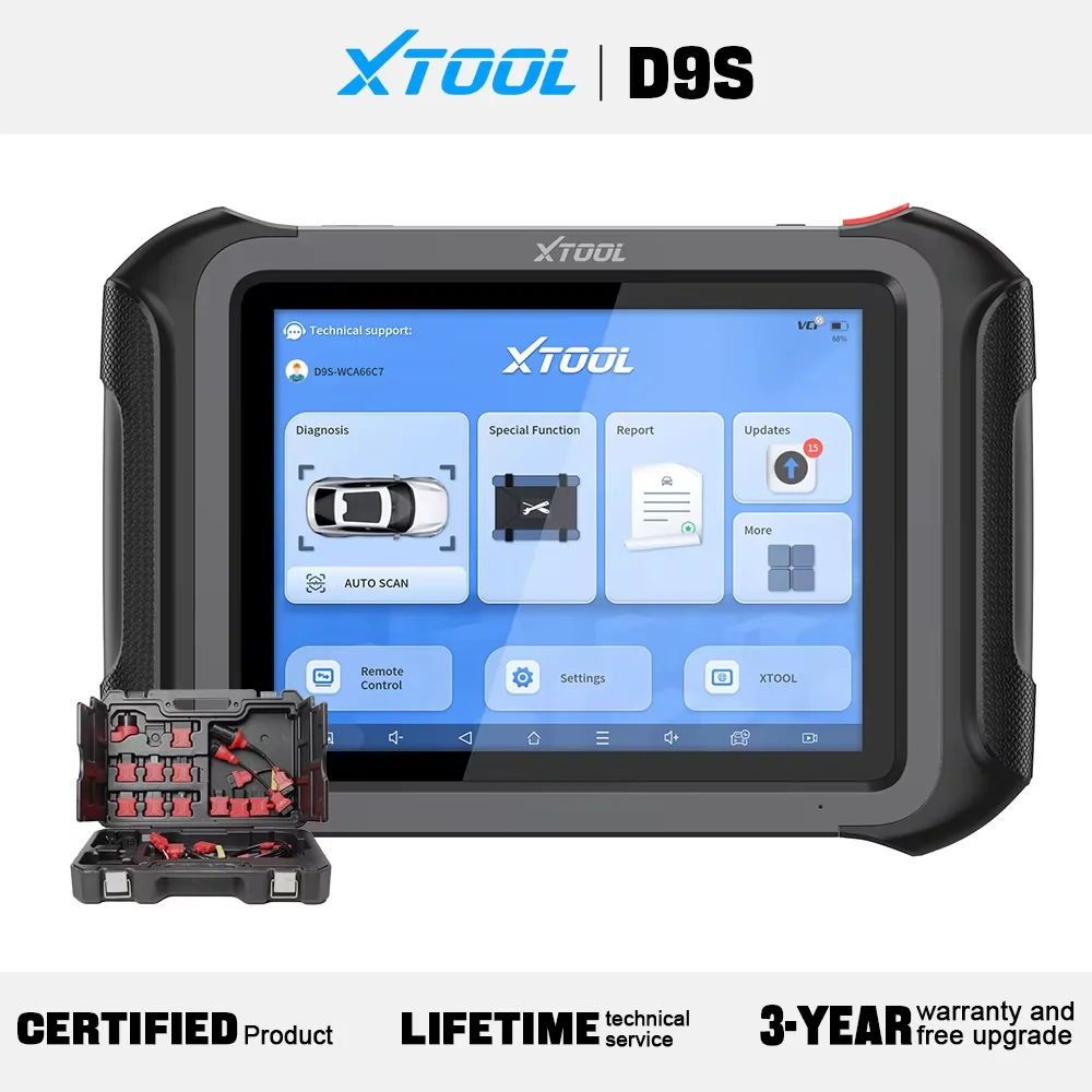 Diagnostic Tools:XTOOL D9S Car Intelligent Systems Bi-Directional Control Automotive Scanner,ECU Coding,Topology Map,42+services