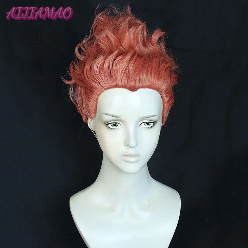 

Anime Hisoka Cosplay Wig Short Dark Orange Red Cosplay Anime Wig Heat Resistant Synthetic Party Wigs + Wig Cap