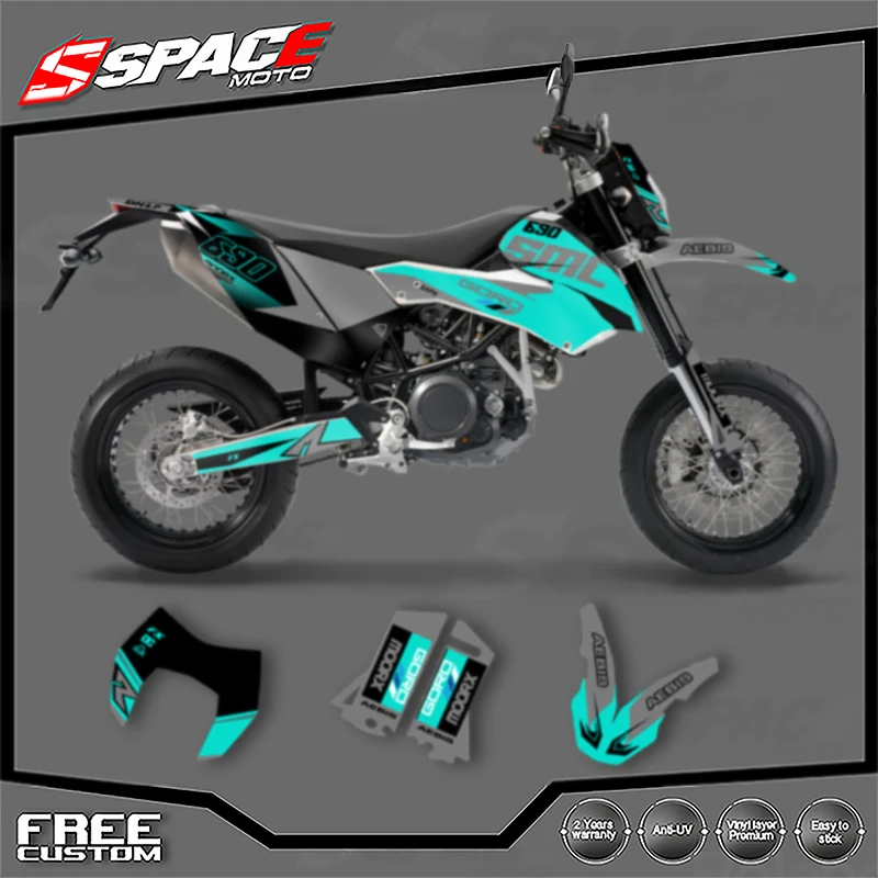 الفضاء مخصص للدراجات النارية الرسومات ل KTM 2008 2009 2010 2011 08-11 LC4 SMC 690 ملصقات مصورة أطقم 003