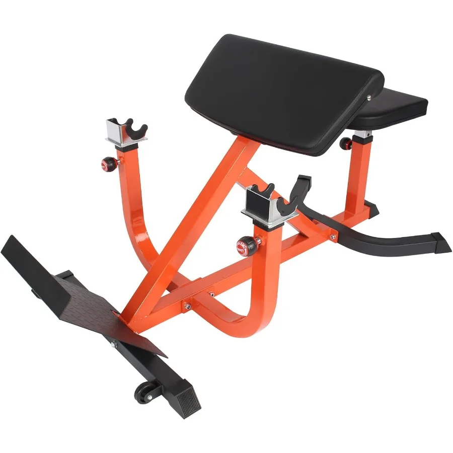 Máquina de rizo de brazo ajustable para entrenamiento de bíceps, banco de entrenamiento de fuerza sentado para gimnasio en casa, capacidad de 440 LB (naranja)