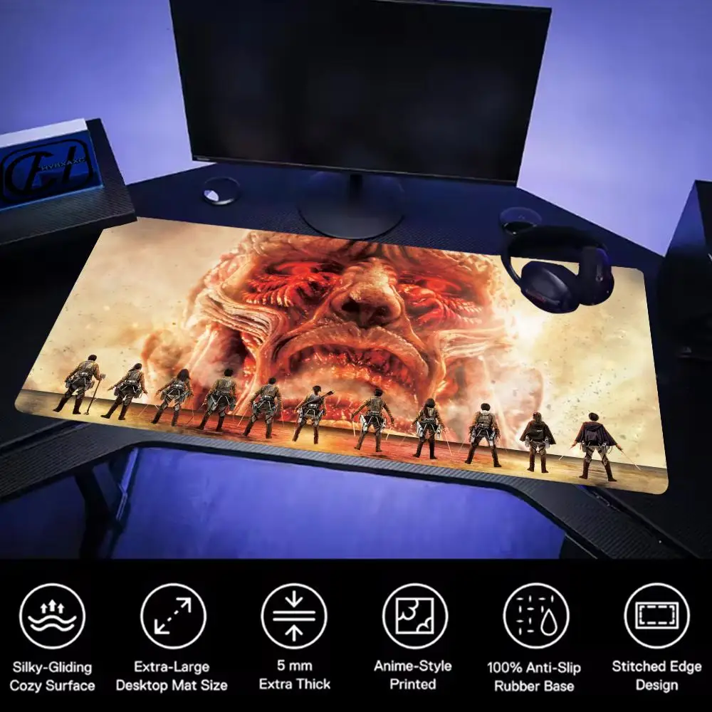 

Anime attack on titan Mouse Pad Gaming Mousepad Abstract Large 800x400mm MouseMat Gamer XXL Mause Carpet keyboard PC Desk