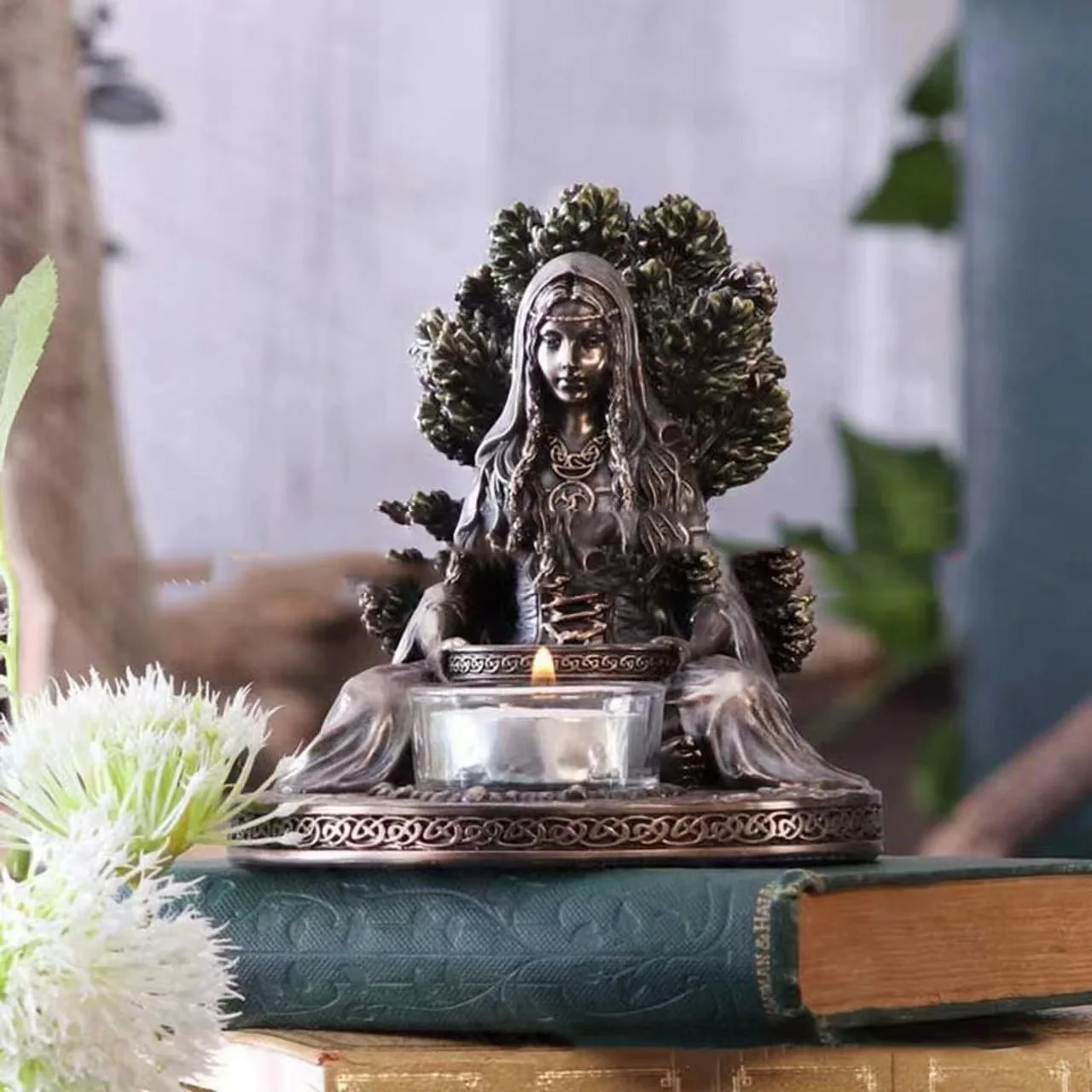 Ancient Roman  Goddess Seated Statue Candle Altar Figurine Home Desktop Tabletop Decoration Handicraft Ornament Gift
