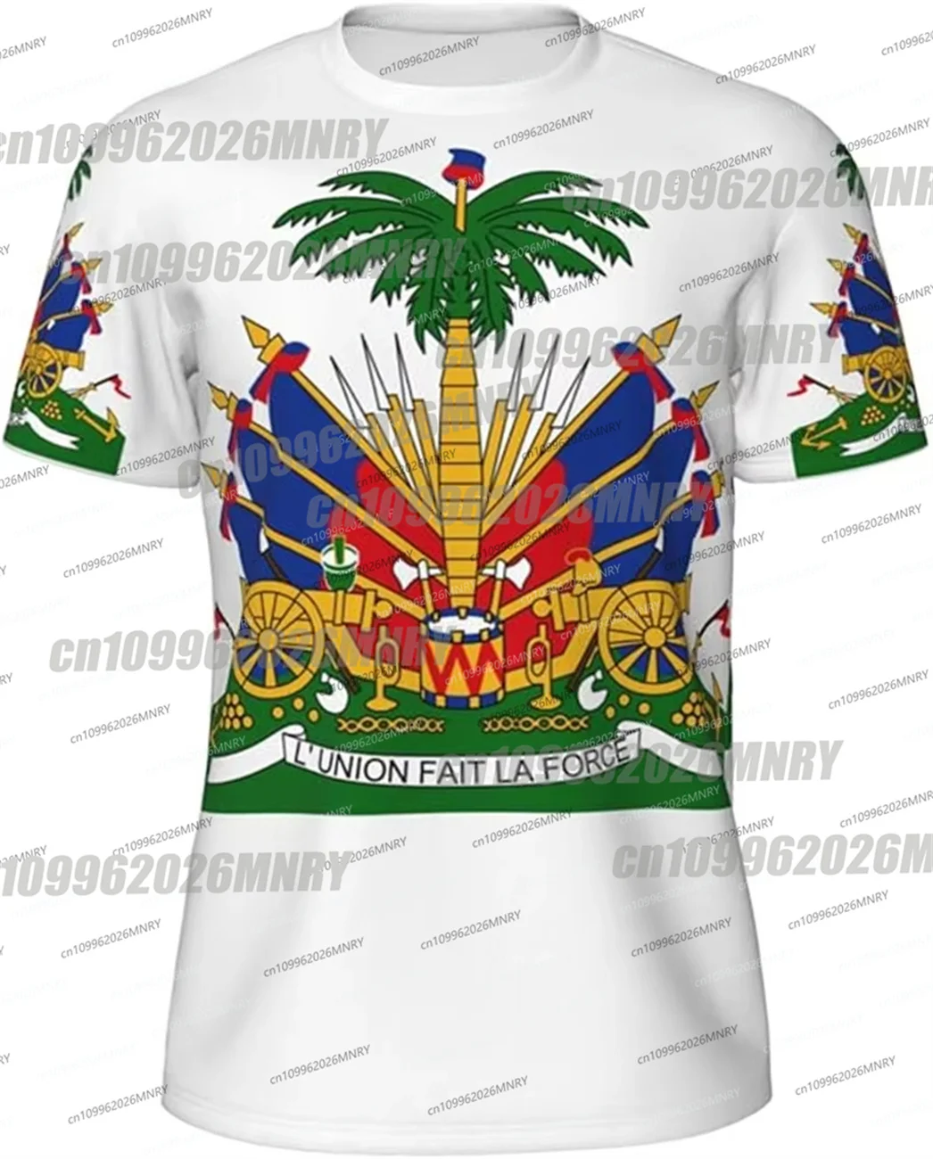 Haitian Flag T-shirt Man 3D Print Haiti Emblem Symbol Vintage T Shirts Summer Fashion Streetwear Short Sleeve Y2k Mens Clothing