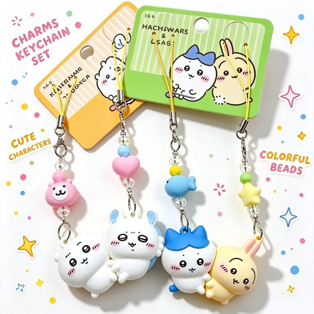 Chiikawa Cute Cartoon Magnetic Keychain Pair, Exquisite Hard Shell Small Pendant, Creative Personalized Gift for Girls
