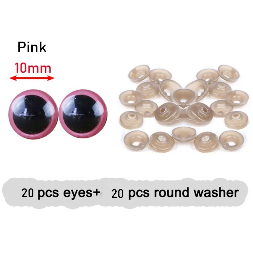

20pcs/10pairs 8/10/12/14mm with Washer Stuffed Toys Parts Puppet Crystal Eye Bear Animal Accessories Dolls DIY Tools Eyes Crafts