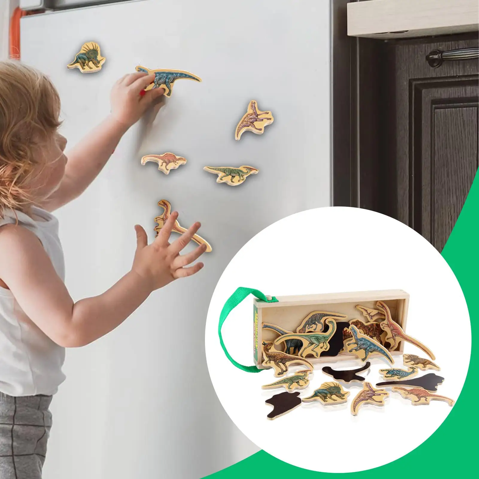 어린이를위한 냉장고 자석 나무 퍼즐 게임 어린이 냉장고 자석 교육 금속 보드 야생 동물 동물을위한 자기 용품