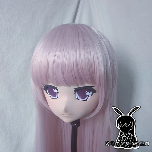 (RB6515) Cosplay de resina femenina hecho a mano de calidad, máscara transgénero de muñeca cruzada de Anime Kigurumi de rol japonés