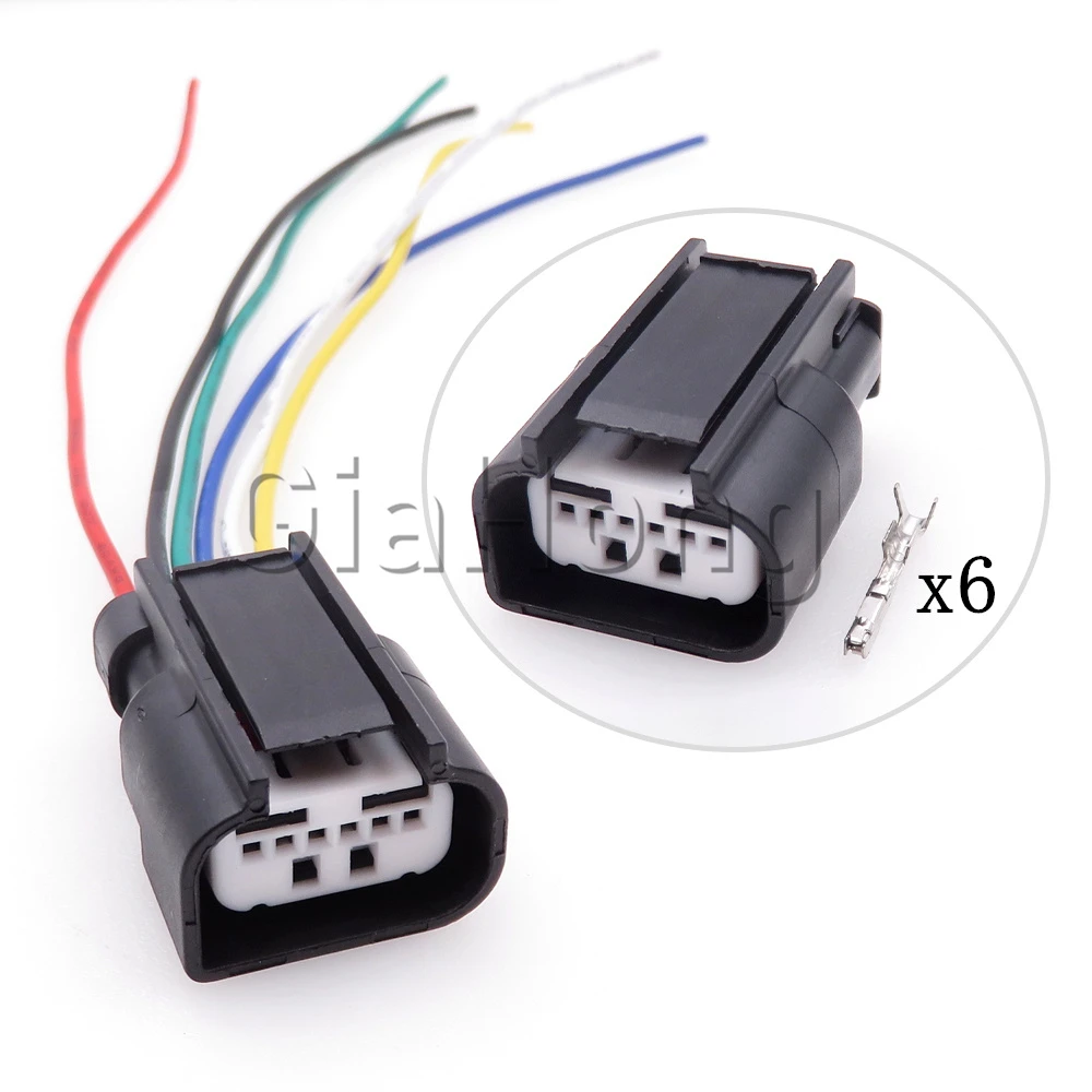 1 Set 6 Ways Auto Parts AC Assembly Rear View Camera RVC Electrical Connector Automobile Wiring Cable Waterproof Socket For Ford