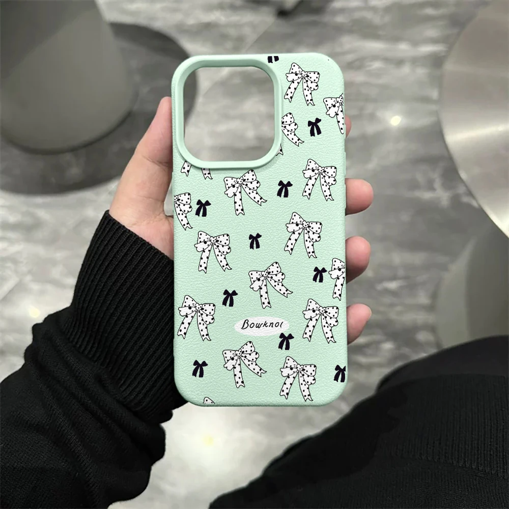 Große Kleine Schleifen Handyhülle für iPhone 17 16 15 14 13 12 11 Pro Max 16 15 14 Plus 17 16 15 14 13 12 Pro 17Air Silikon Matte Hülle – Detail 10