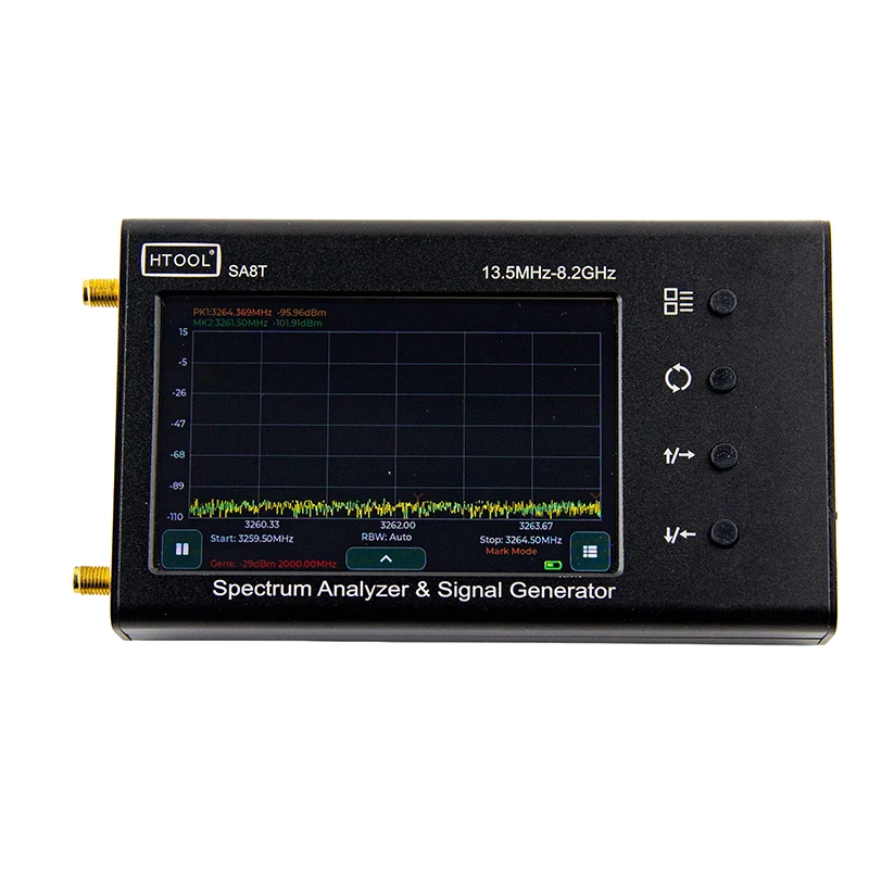 8.2GHz Handheld Spectrum Analyzer Signal Generator S21 4 Inch Touchscreen Full Set HTOOL SA8T RF Tester