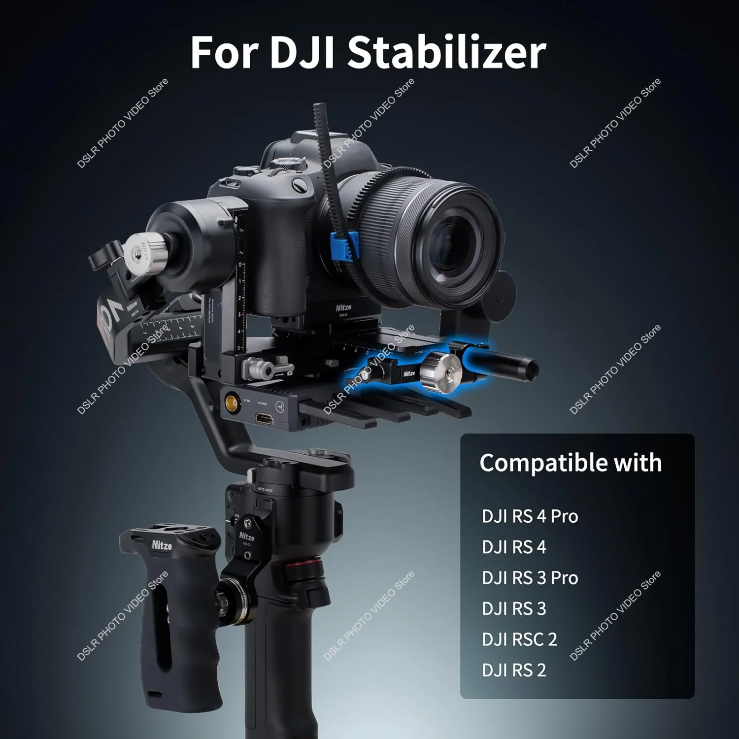 Nitze Counterweight Kit for DJI RS 4 Pro/RS 4/ RS 3 Pro/RS 3/ RSC 2/ RS 2 Stabilizers, with 50g / 100g Counterweights, Mounting