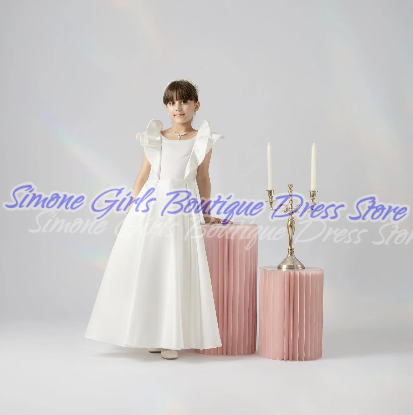 elegance Backless Flower Girl Dress for Birthday party Wedding Ceremonies Holiday Celebrations Dance Performances Parties