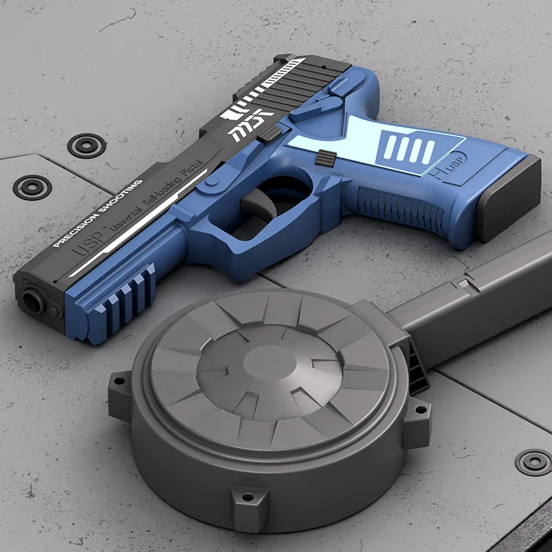 Pistolet zabawkowy USP z ciągłym strzelaniem i pistoletem wywiercającym Drump Airsoft Blowback Miękka kula Pistolet zabawkowy Pusta wisząca broń Prezent dla chłopców