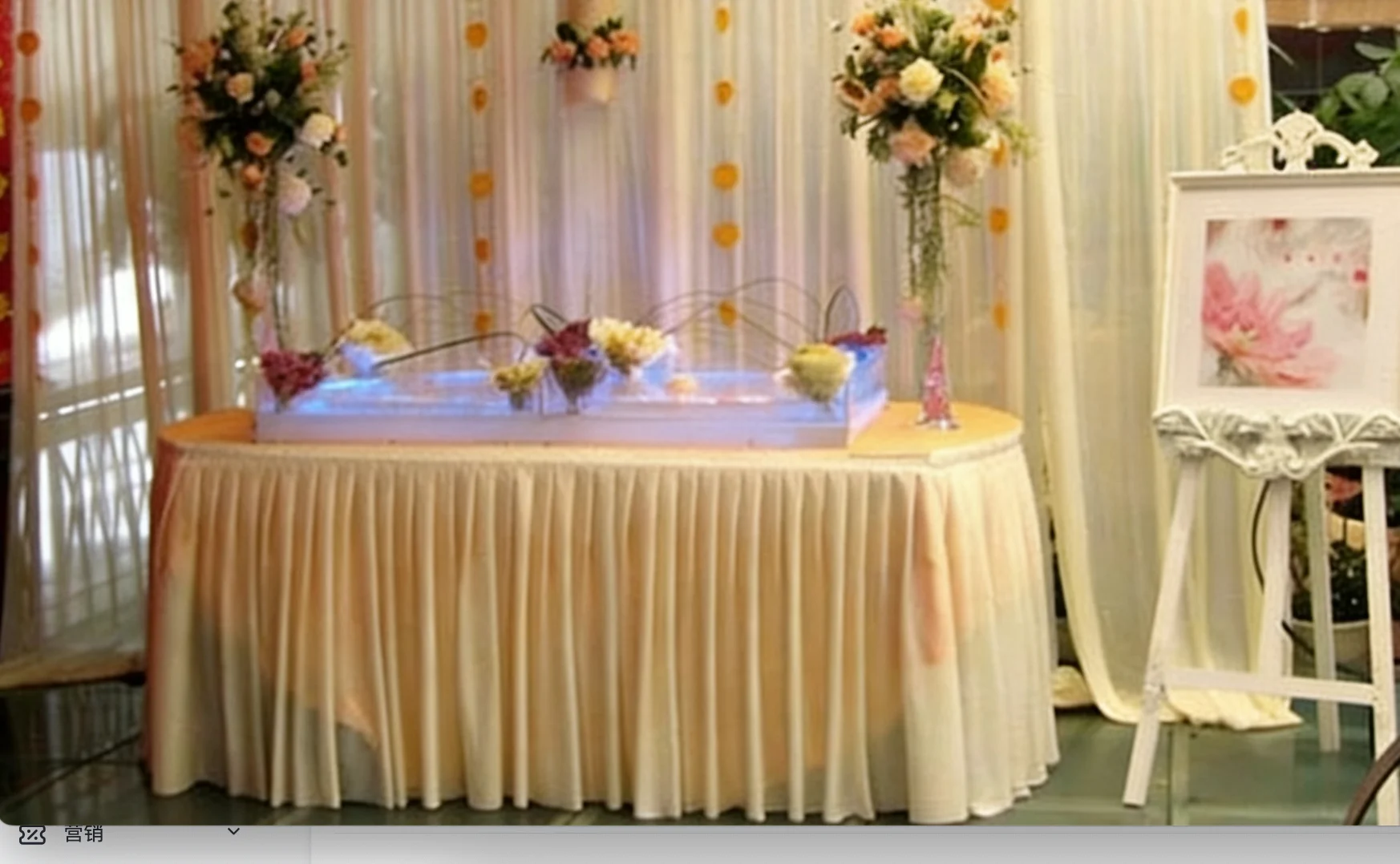 White Table Skirt 20FT(6M) Length Ice Silk Table Cloth High Quality Wedding Table Skirt Banquet Party Table Decoration Hot Sale
