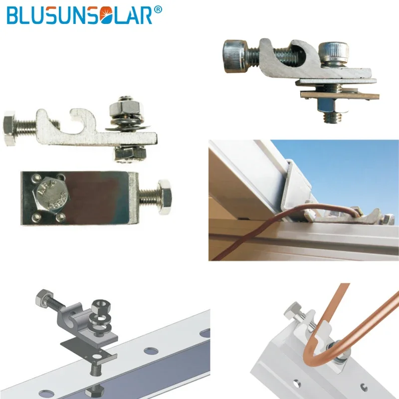 5 Stuks Roestvrijstalen Aardingstekker 304 Corrosiebestendig Solar Mount Aarding Clip Voor Zonne-Energie Montagesysteem Gratis Verzending