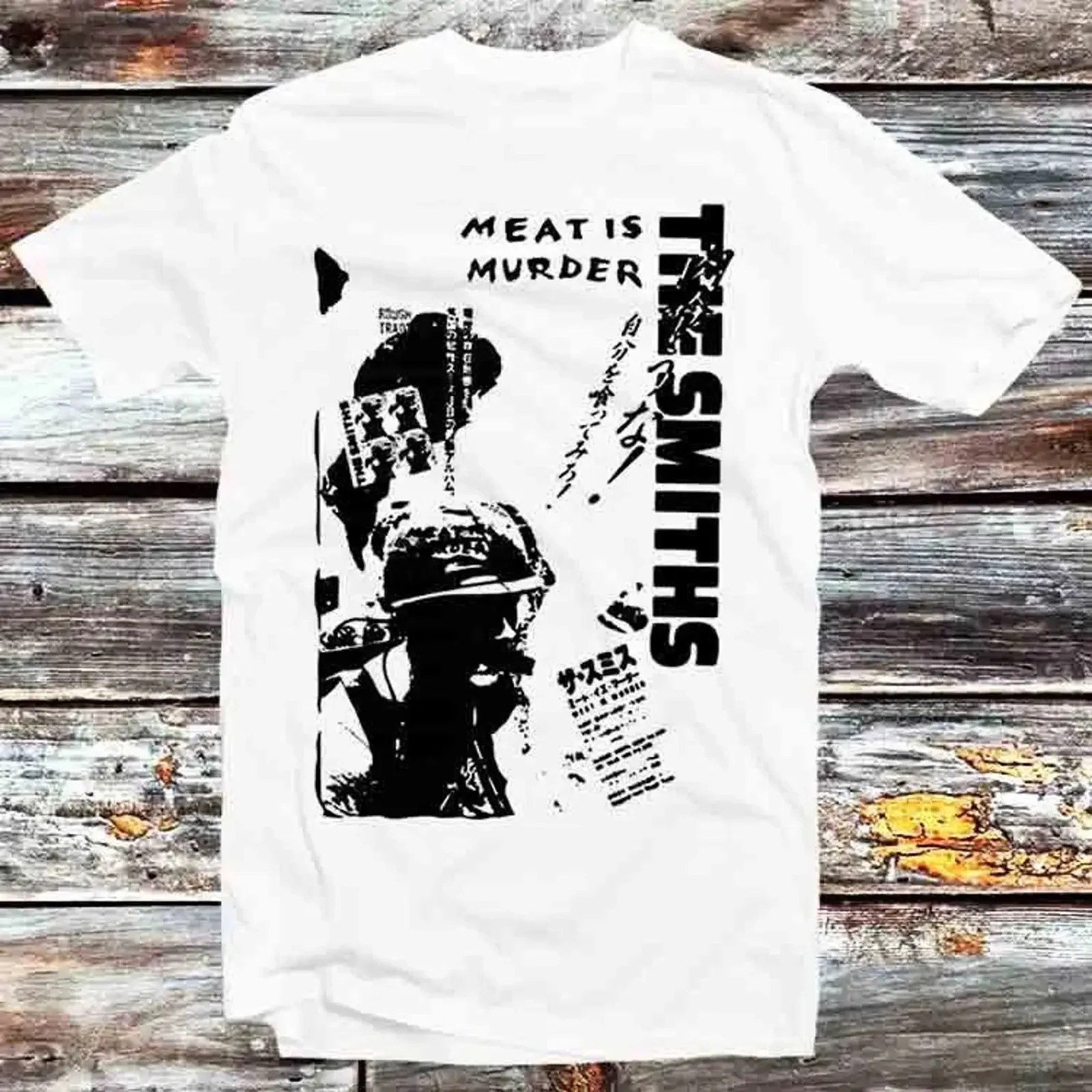 The Smiths Meat is Murder japanisches T-Shirt B905 Vintage Washed Soft Breathable homme Leicht stilvoll und bequem