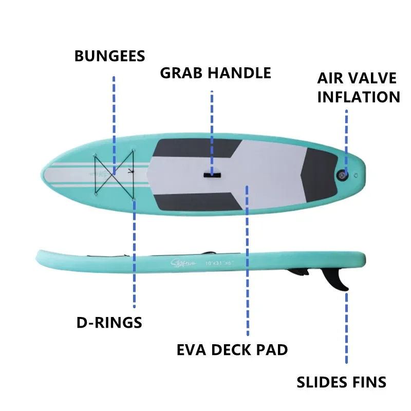 Shipping From US Custom Foldable Inflatable Stand up Paddle Board Surfing ISUP Air Board for Kayaking