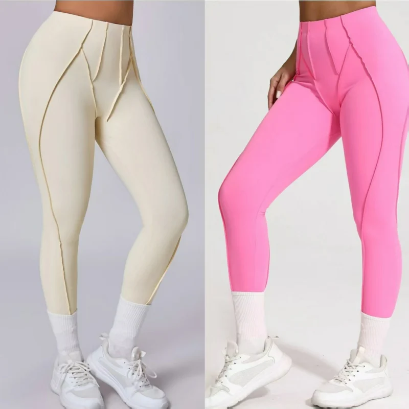 

Спортивные штаны для йоги Спортивная одежда Женские штаны для тренировок в тренажерном зале Бег Фитнес-штаны Женская спортивная одежда Модные эластичные узкие брюки