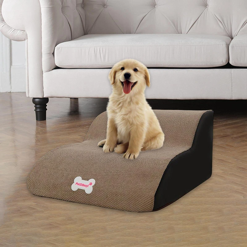 

Portable 2Layers Dog Pet Stairs 2 Steps Small Dog Cat Climbing Ladder Ramp Anti Slip Step Stairs Foam Removable Dog Bed Stair
