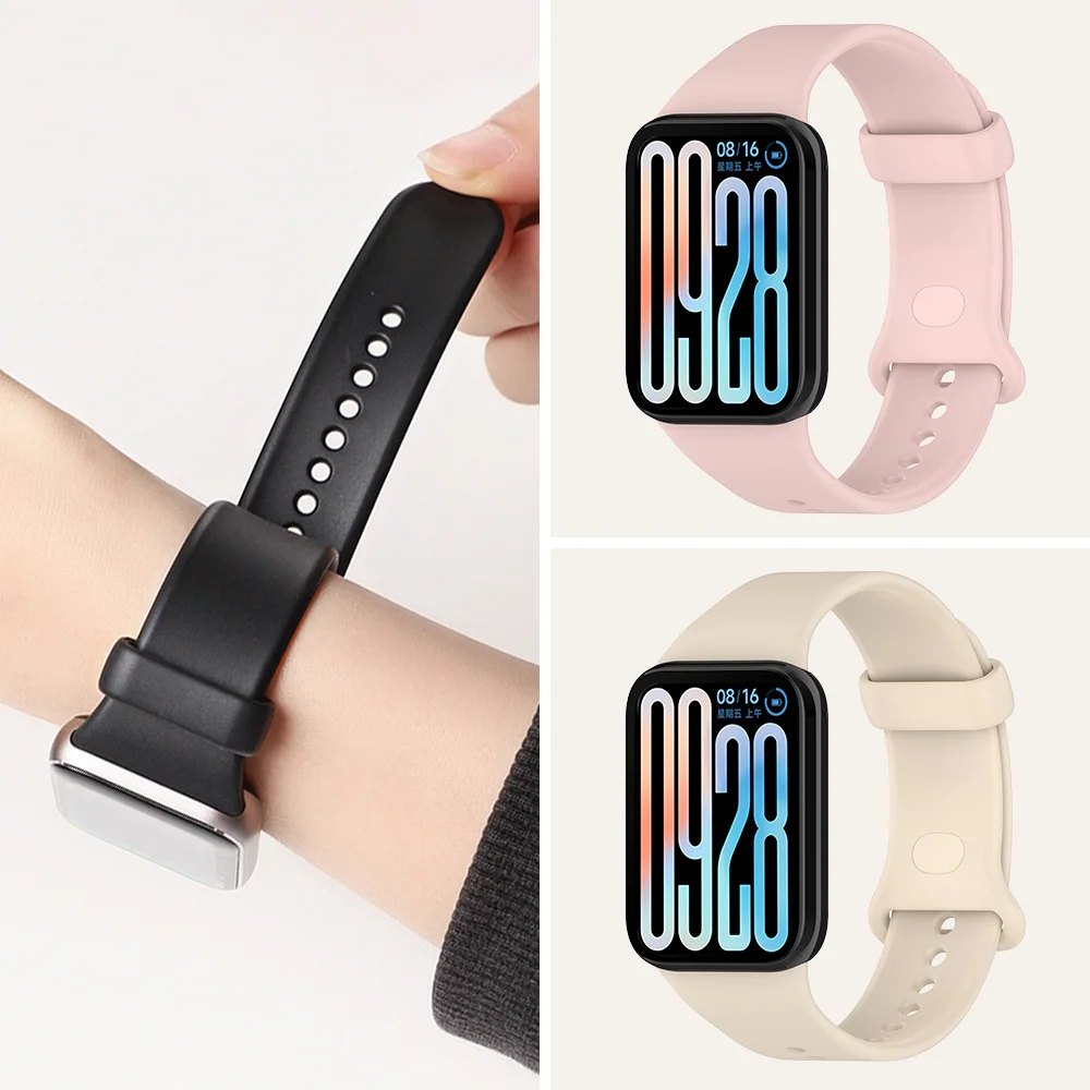 Official 1:1 Silicone Straps for Xiaomi Miband 10/9/8 pro smart watch accessories correa bracelet Replacement Redmi watch 4 5 6