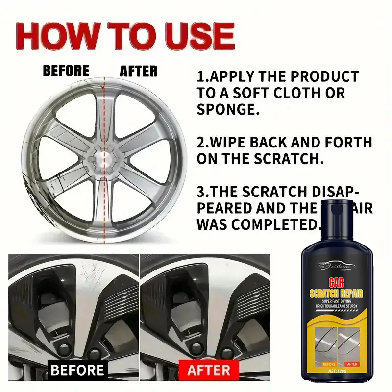 120 مللي العالمي للدراجات النارية محور عجلات طقم تصليح-سبائك فقي خدش ارتداء إصلاح لصق ، كريم واقي مضاد للأكسدة ، حافة بولي #5