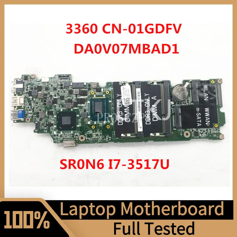 

CN-01GDFV 01GDFV 1GDFV Mainboard For DELL 3360 Laptop motherboard DA0V07MBAD1 With SR0N6 I7-3517U CPU HM77 100% Full Tested Good