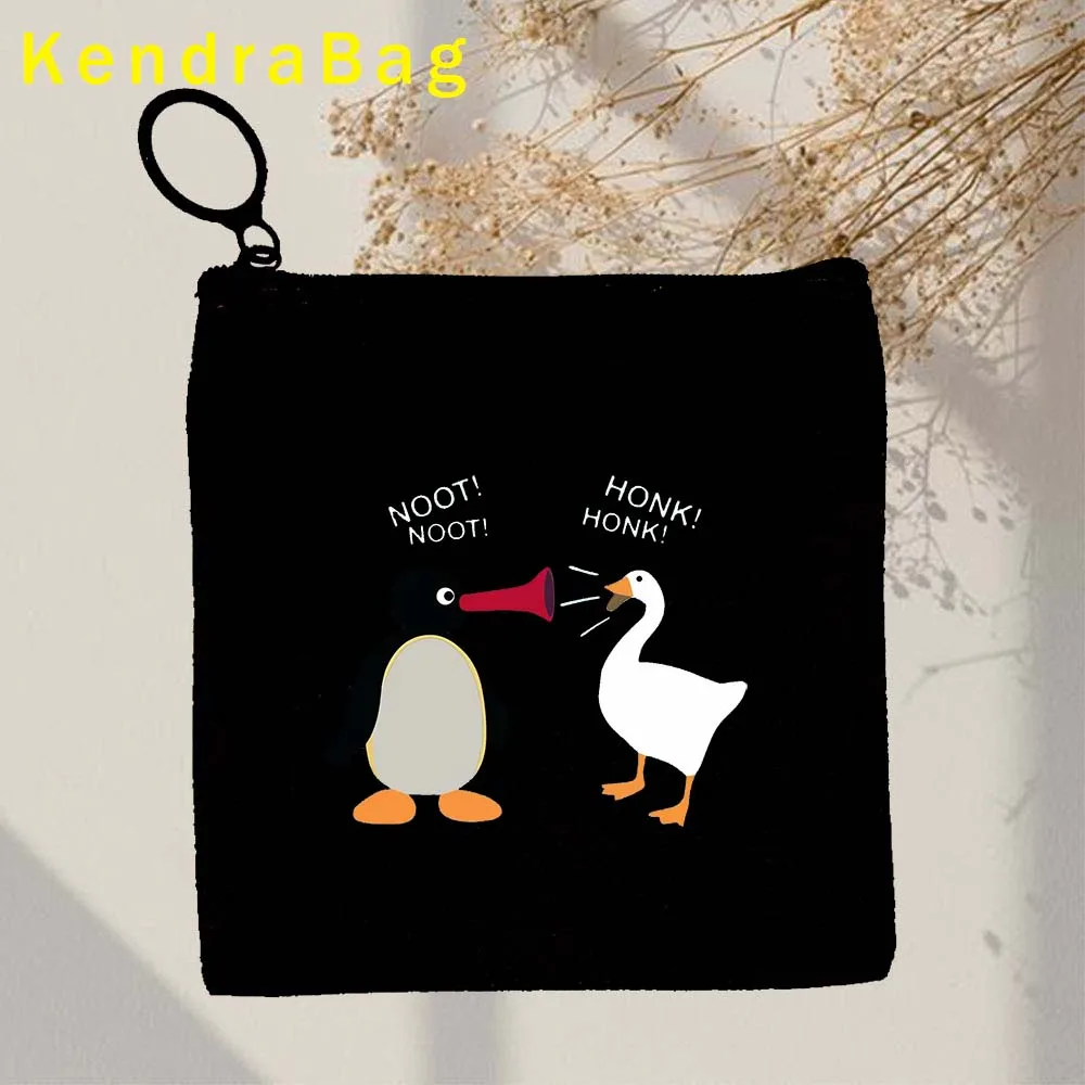 Funny Honk Untitled Goose Game Lovely Meme Judgmental Duck Cute Cartoon Animal Key Coin Purse Canvas Card Bag Pouch Wallet Gifts