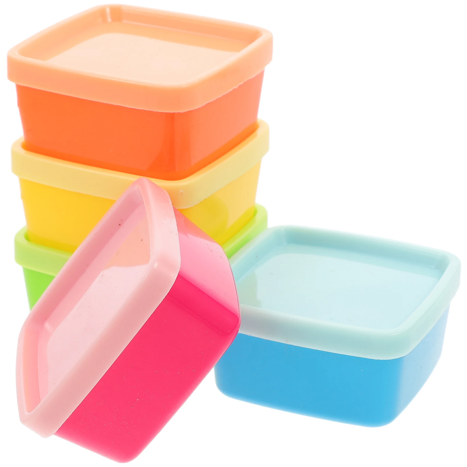 

5pcs Snack Storage Boxes Plastic Sauce Containers Leakproof Meal Prep Reusable Condiment Cups Mini Dressing Kitchen Food