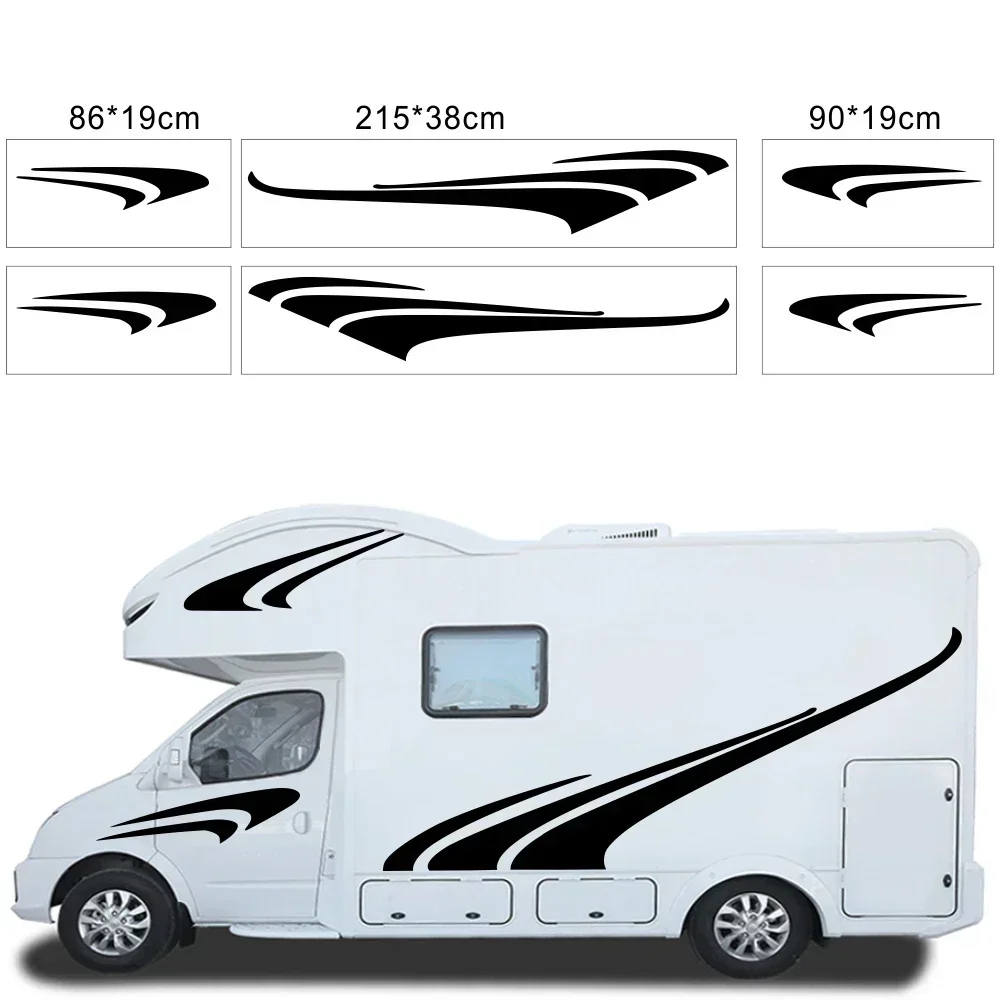 

Doordash 6PCS Stickers for RV Striped RV Caravan Side Door Striped Body Graphic Sticker Decal Camper Trailer RV Vinyl Decals