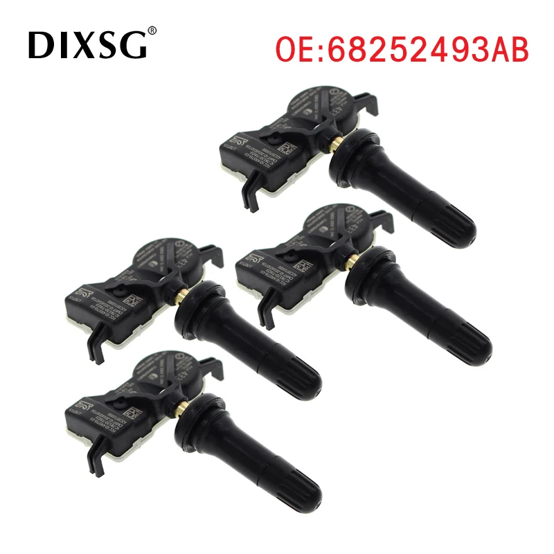 4pcs 68252493AB Tire Pressure Monitoring Sensor For 2014-2021 Jeep Renegade TPMS 433MHz