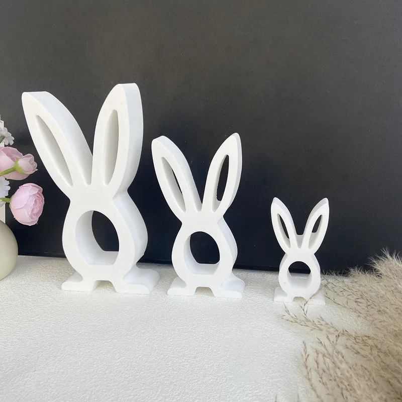 Easter Rabbit Candle Silicone Mold Aromatherapy Plaster Candle Resin Mold Easter Rabbit Love Aromatherapy Candle Making Supplies