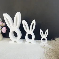 Moule en silicone lapin de Pâques pour aromathérapie, bougie en plâtre, moule en résine, amour, fournitures exécutives