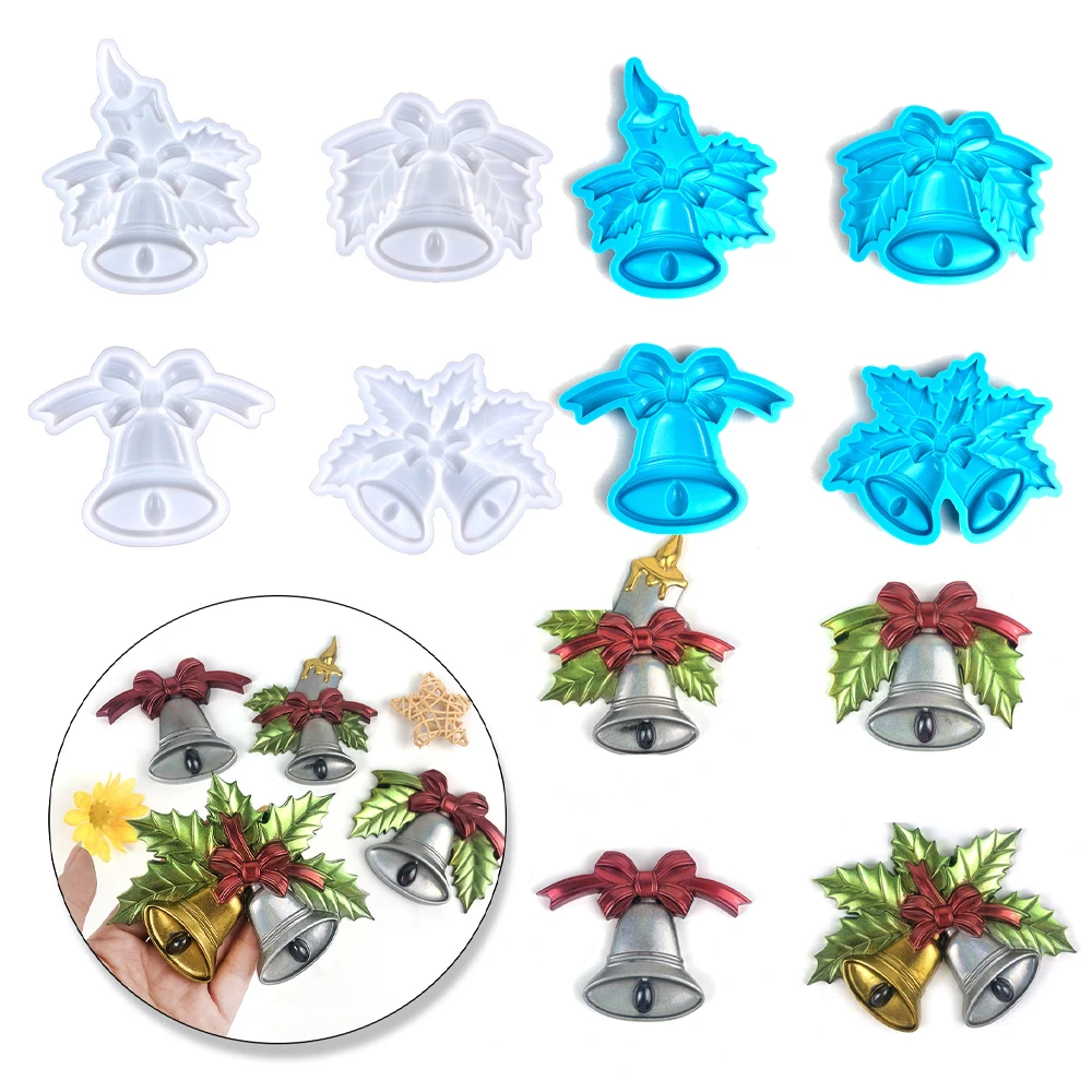 Christmas Bell Pendant Crystal Silicone Mold For DIY Indoor Outdoor Home Decoration Craft Making Ornament Materials Supplies