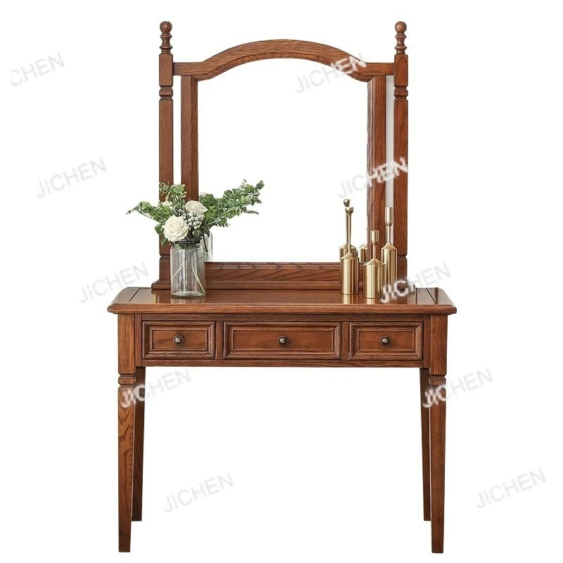 

American solid wood dressing table Bedroom combination American ash wood furniture dressing table