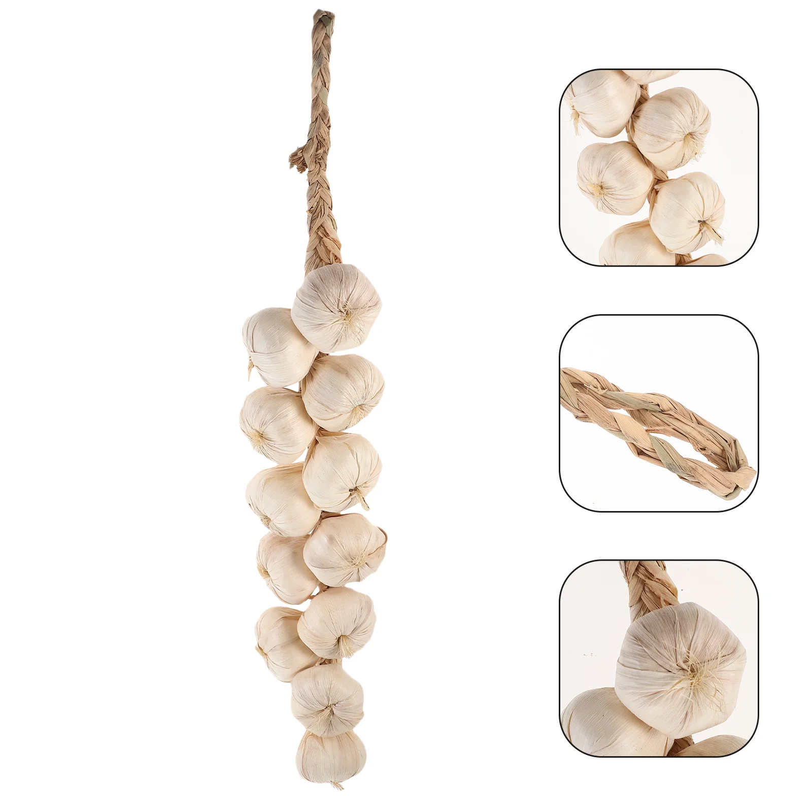 1 set of Halloween Simulation Garlic Artificial Vegetable Hanging Onion String Photography Props garlic string