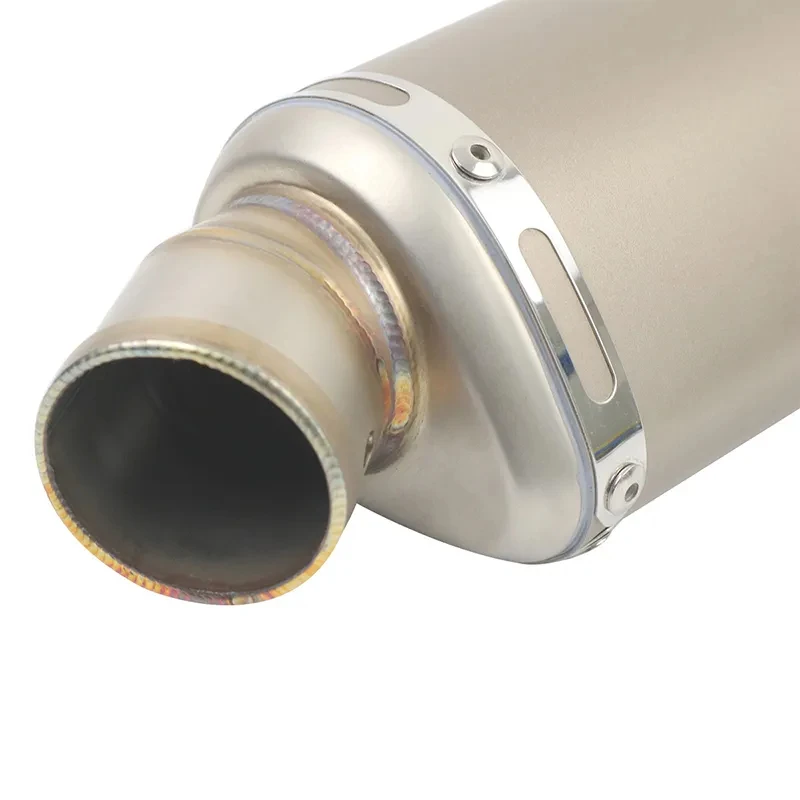 51mm Universal Motorcycle Exhaust Stainless Steel Muffler Escape 310 370 440 mm Pipe 100cc-1000cc ATV GP Scooter For fz6 pcx125 view 4