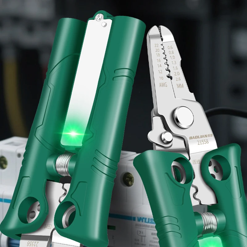 Многофункциональный инструмент для зачистки проводов 16 в 1 с тестером напряжения для электриков, сверхмощный инструмент из нержавеющей стали