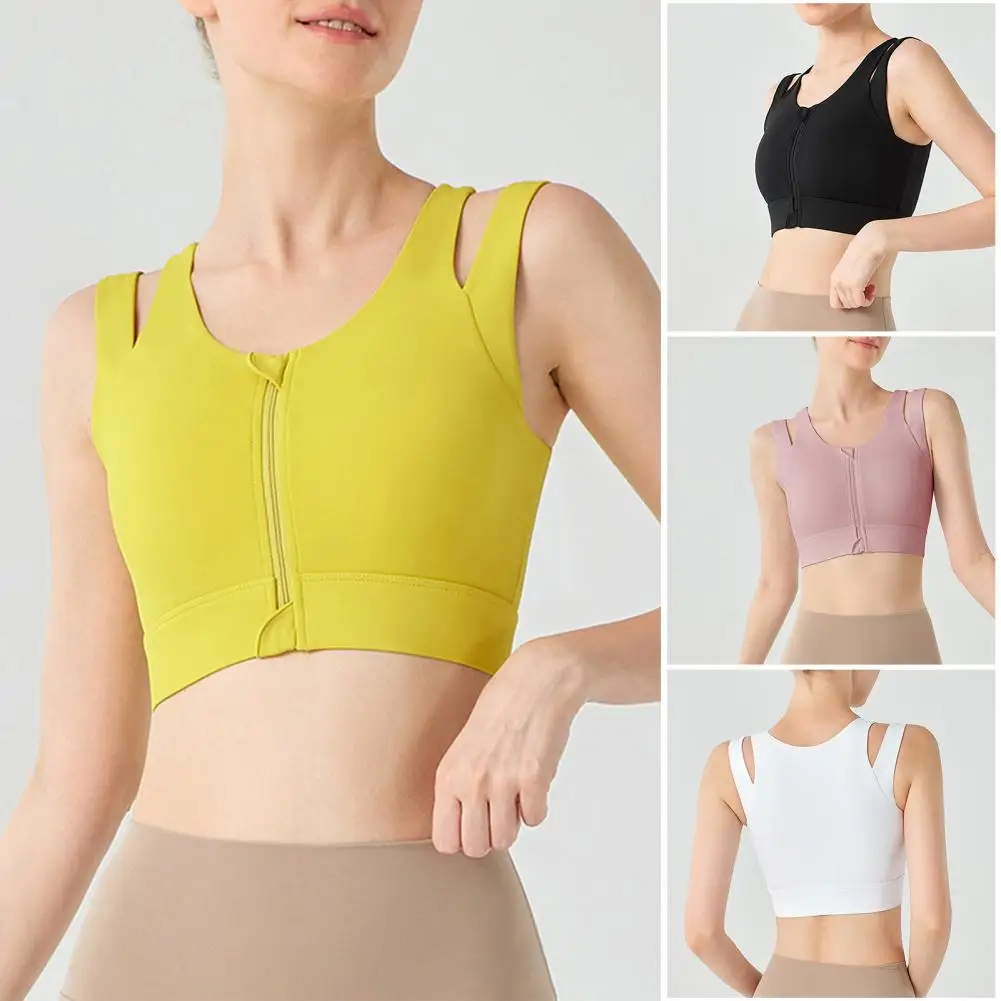 

Seamless Fabric Sports Bra High-performance Women's Front Zipper Sports Bra for Yoga Jogging Soft Breathable Fabric Shockproof