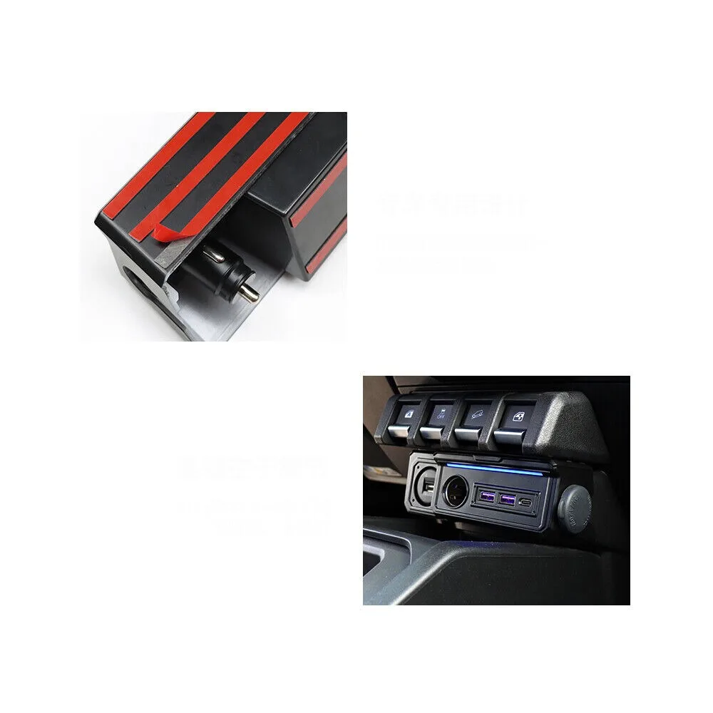 ABS Car Refit USB Type-C Charging Port for Central Control Trim Decorative Cover Fit for Suzuki Jimny  JB64 JB74 2019-2024