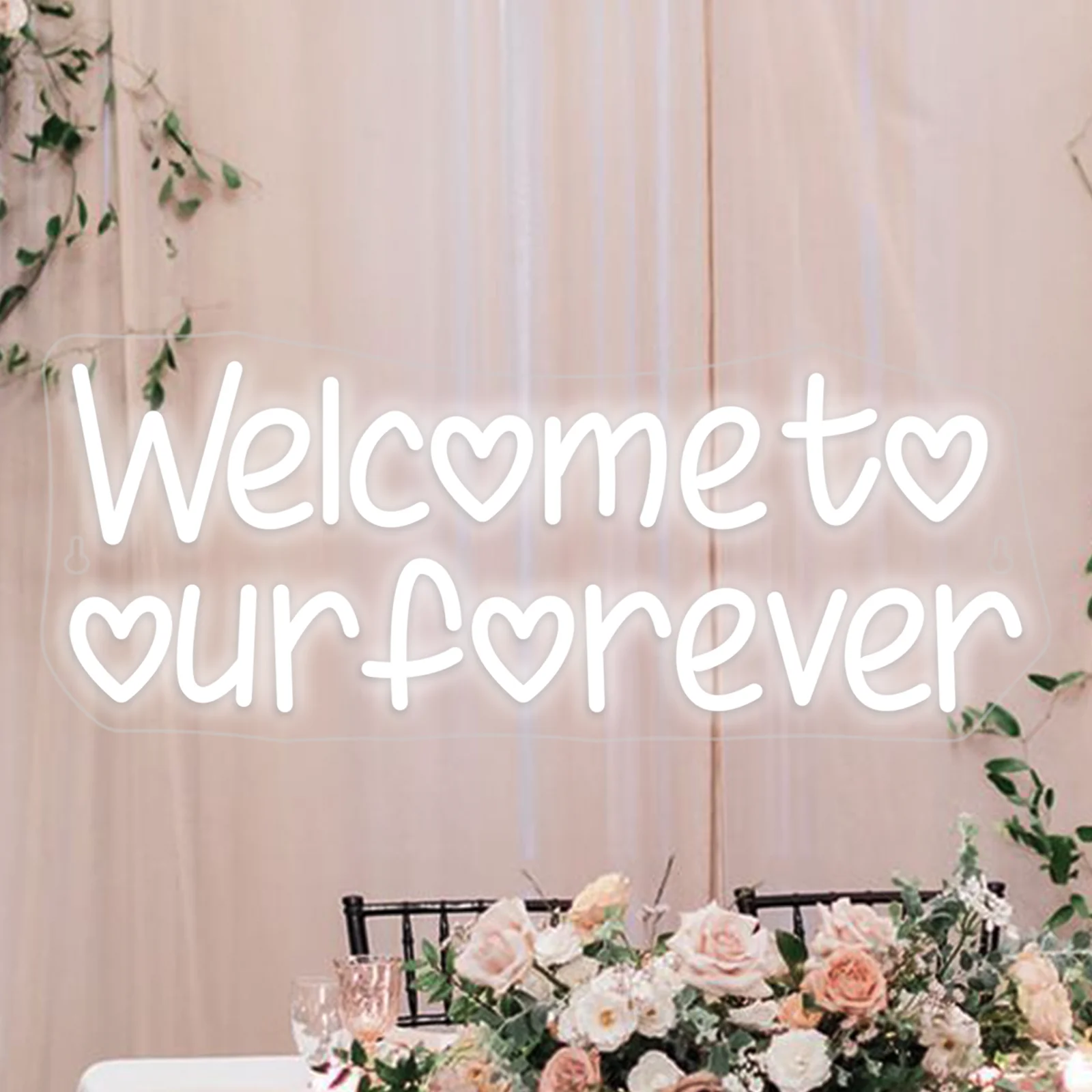 Welcome To Our Forever Neon Sign Wedding Room Decoration Led Wall Decor For Wedding Party Engagement Proposal Ceremony Light USB
