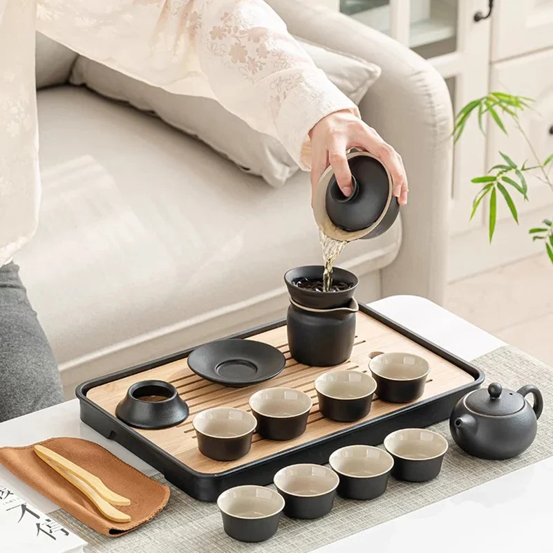 Accessories Gift Tea Set Ceremony Japanese Coffee Ceramic Maker Matte Saucers Tea Set Living Room Te Matcha Kit Home Products