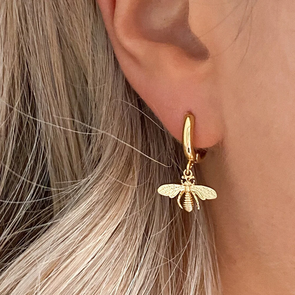

Retro Bee Earrings Jewellery Jewelry for Women Dangle Tassel Drop Trendy Alloy Charm Dangly Miss