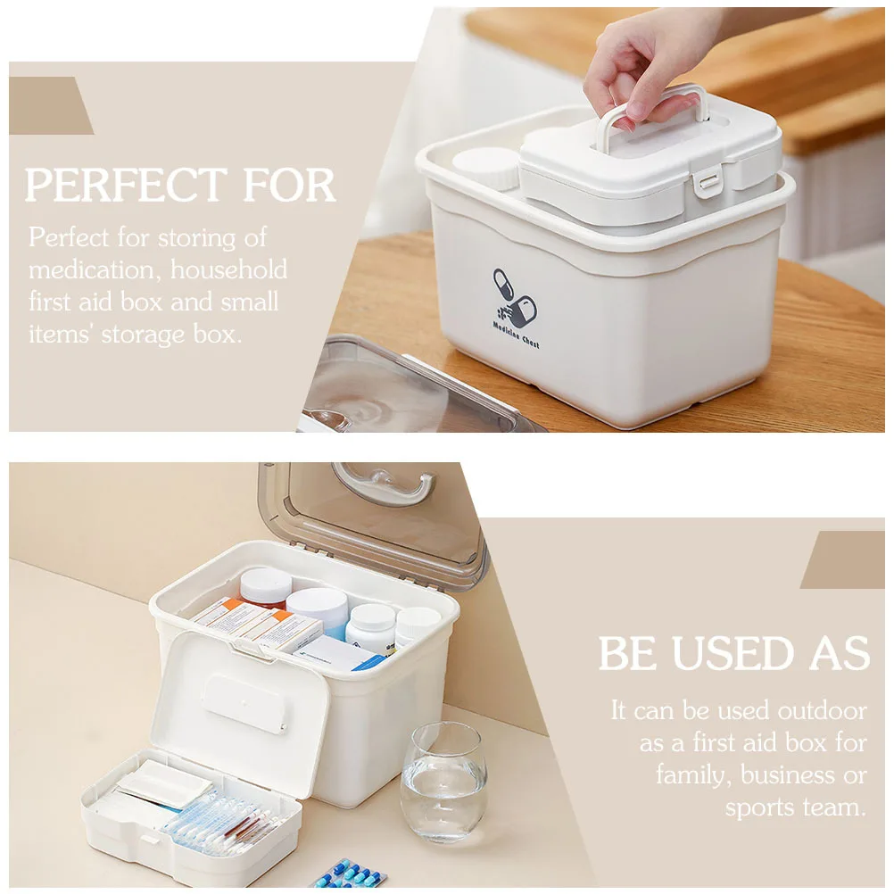 1Set Multi Purpose Medicine Storage Box Ergonomic Handle for Outdoor Indoor Use First Aid Box Household Medicine Boxes