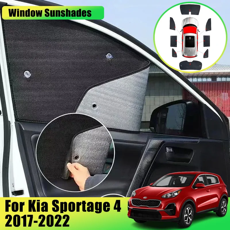 Full Car Coverage Sunshades For Kia Sportage 4 GT Line QL 2017-2022 2018 Car Side Sunscreen Window Sunshade Cover Accessories