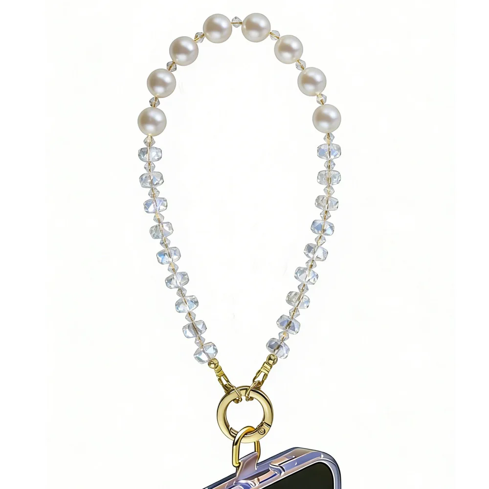 

Pearl Mobile Phone Pendant Mobile Phone Wristband Handmade Bracelet Strap Anti Loss Hanging Rope Bracelet For Women Gifts