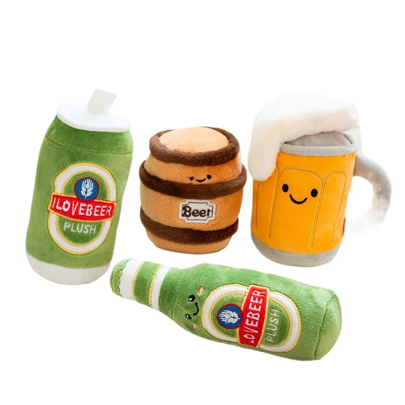 

Beer Bottle Beer Mug Plush Toy Model Soft Stuffed Throw Pillow Cartoon Beer Series Doll Home Decor Holiday Birthday Party Gifts
