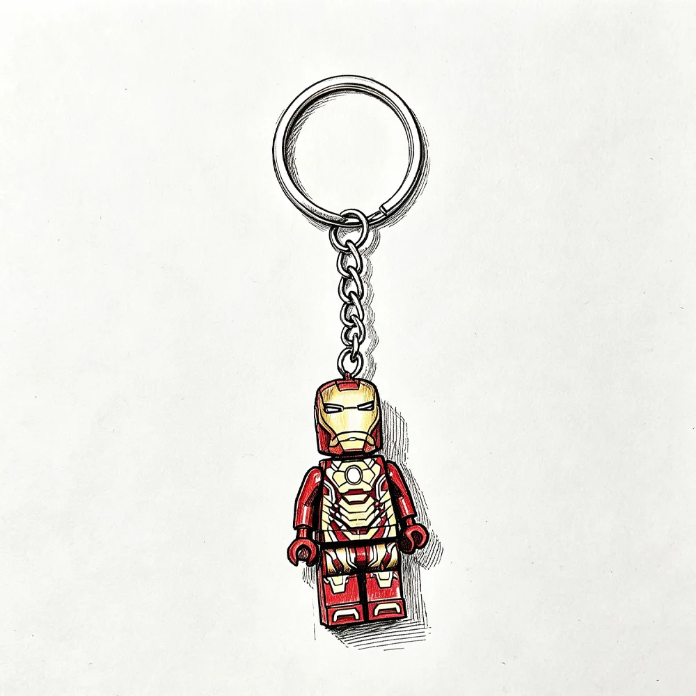 Llavero de bloques de construcción de Spiderman y Iron Man, figura de acción en miniatura, colgante para mochila, adorno para el interior del coche, regalo de colección de dibujos animados.