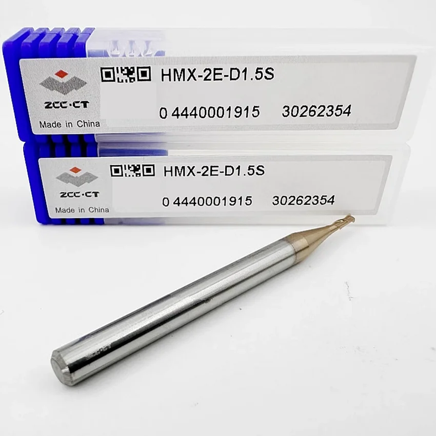 HMX-2E-D1.5S ZCC.CT HMX-2E Two edge straight shank flat end milling cutter D1.5*4*4*50 2F Flat End Mill 2 Flutes Flat End Mills