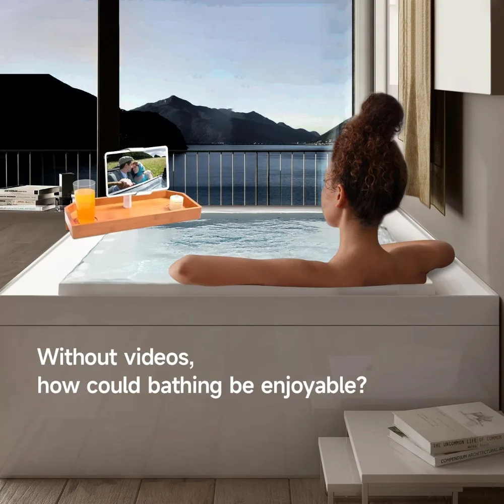 

Регулируемый бамбуковый поднос для гидромассажной ванны с держателем для телефона, держатель для спа-ванны для взрослых, релаксация