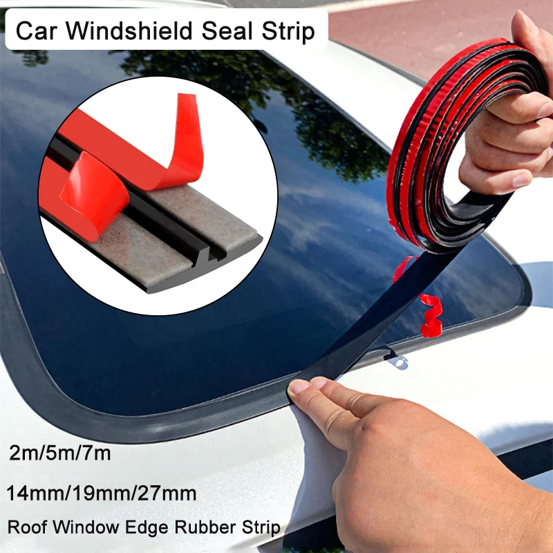 Car Windshield Seal Rubber Strip Auto Roof Window Edge Sticker Noiseproof Sound Insulation Car Waterproof Dustproof Weatherstrip